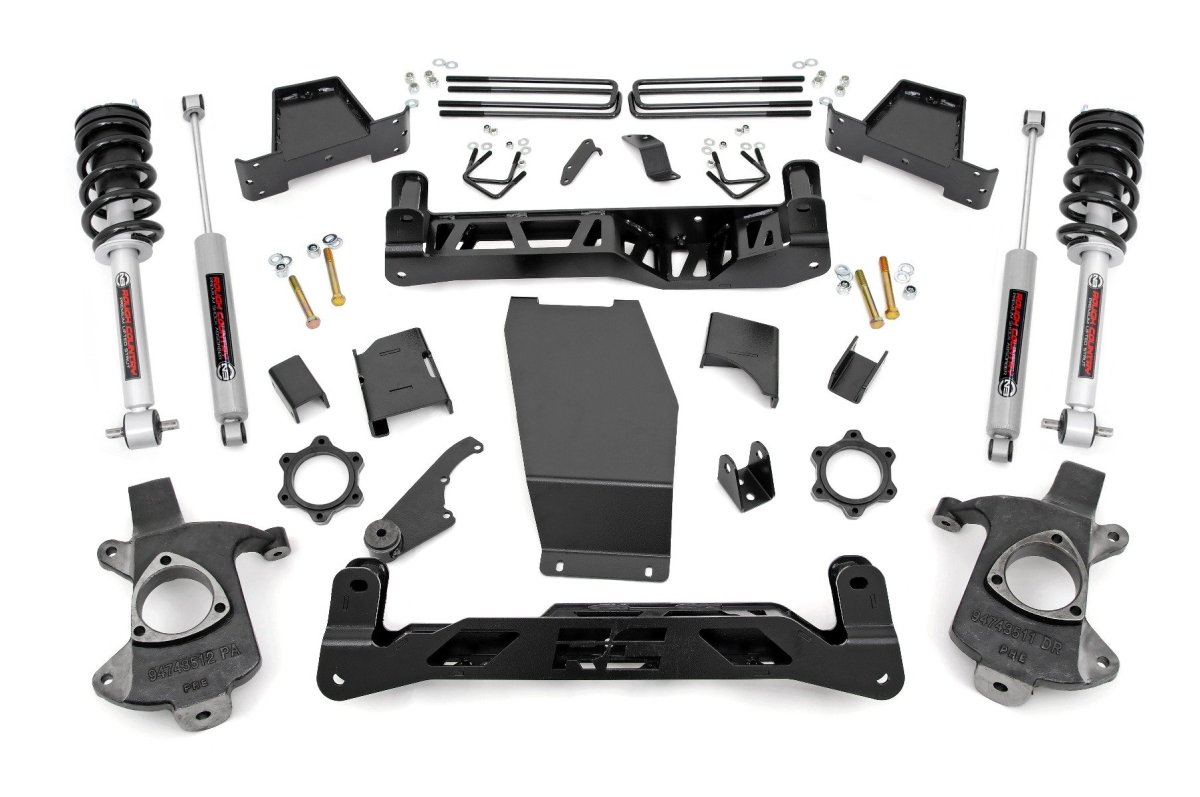 Chevrolet Silverado 1500 Suspension Lift Kit - Rough Country - 6 Inch Lift Kit | Alum/Stamp Steel | N3 Struts - '14-'18